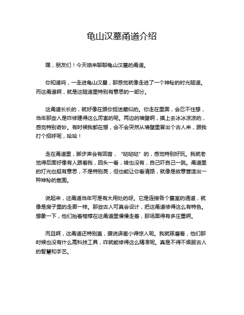 龟山汉墓甬道介绍