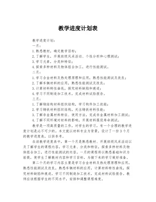 教学进度计划表 (3)