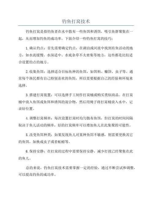 钓鱼打窝技术