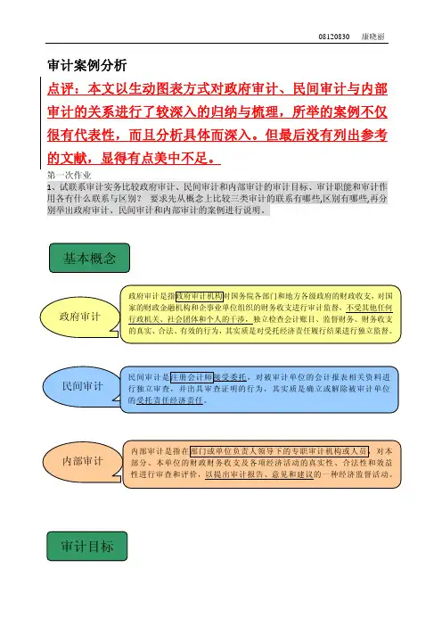 康晓丽关于政府审计、民间审计和内部审计比较的案例分析