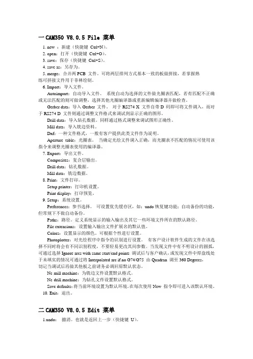 CAM实用知识