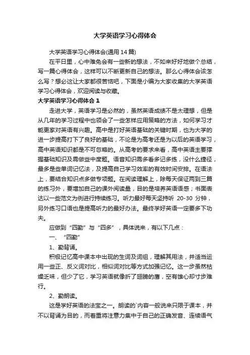 大学英语学习心得体会