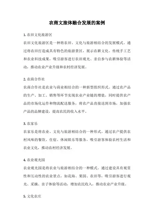 农商文旅体融合发展的案例