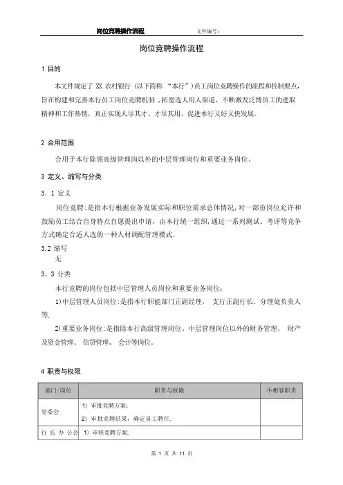 岗位竞聘操作流程