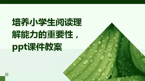 培养小学生阅读理解能力的重要性,ppt课件教案