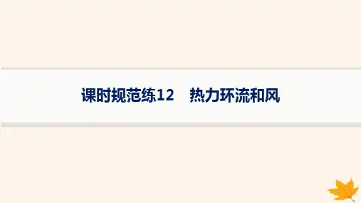 2025届高考地理一轮总复习第3章地球上的大气课时规范练12热力环流和风