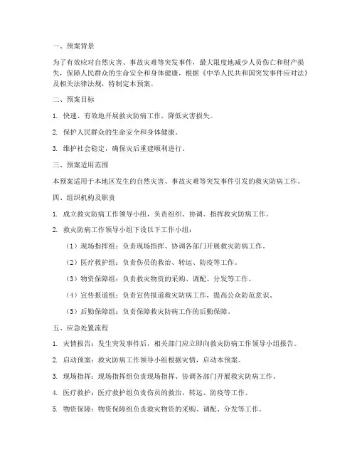 救灾防病工作应急预案
