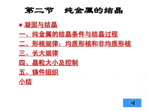 纯金属的结晶