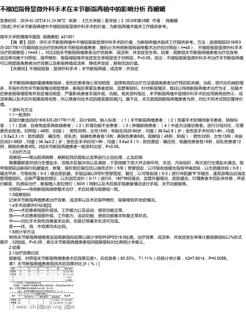 不缩短指骨显微外科手术在末节断指再植中的影响分析 肖媚媚
