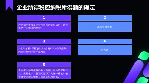 企业所得税应纳税所得额的确定