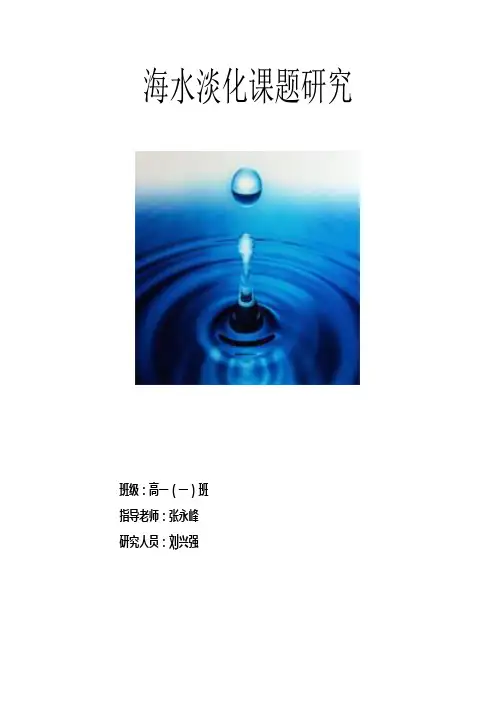 海水淡化课题研究