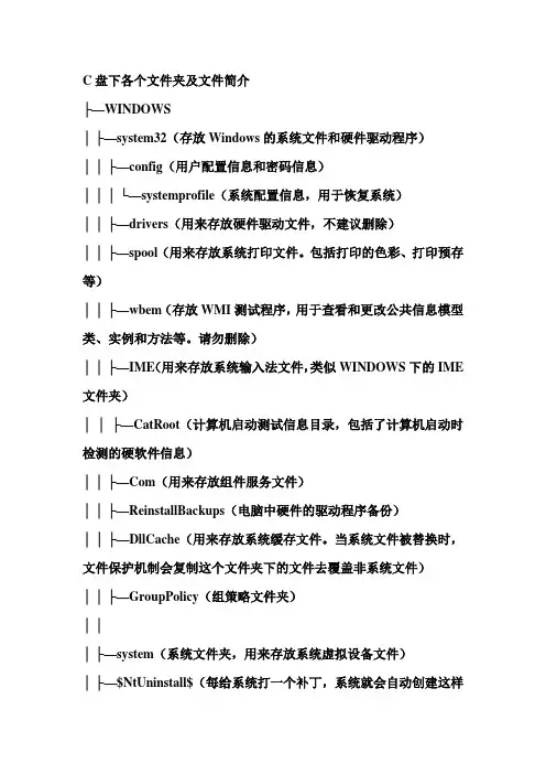 C盘下各个文件夹及文件简介