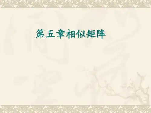 线性代数第五章相似矩阵