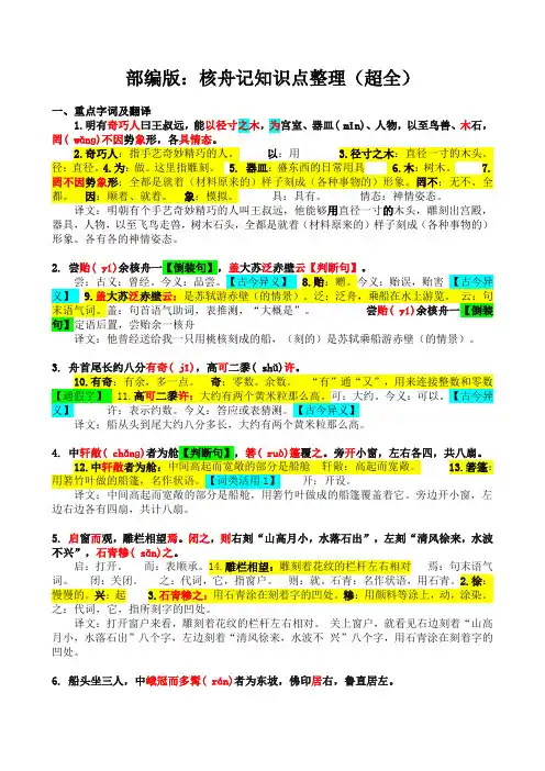 第11课《核舟记》知识点整理