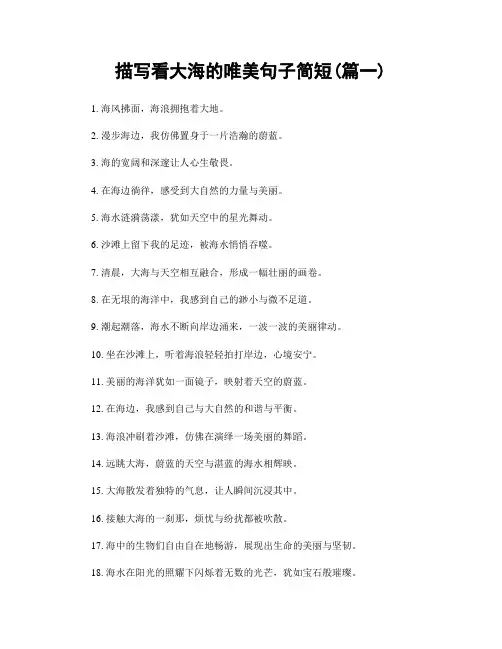描写看大海的唯美句子简短(精选2篇)