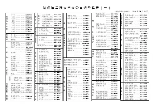 哈尔滨工程大学电话号码表_20110512改)