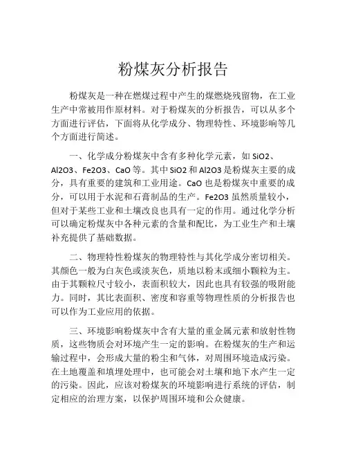 粉煤灰分析报告