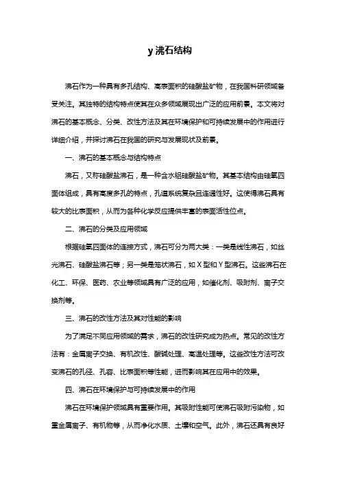 y沸石结构