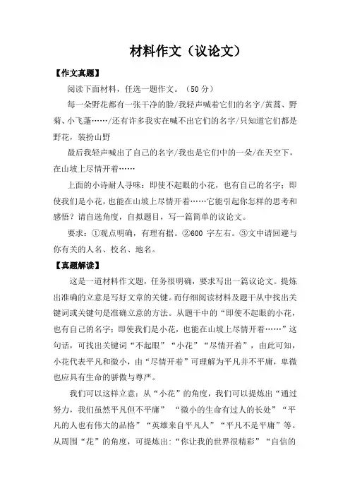 河南省2023年中考真题作文解读及范文：材料作文(议论文) 素材