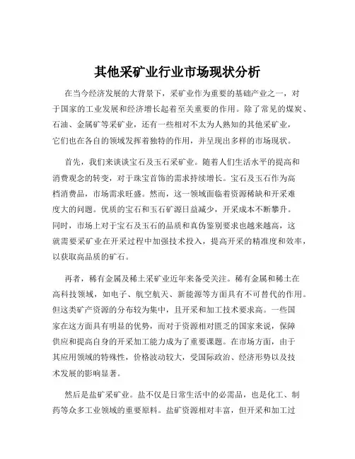 其他采矿业行业市场现状分析