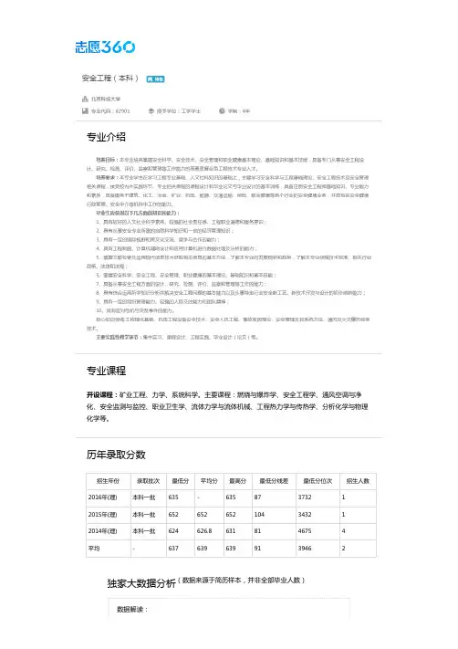 2013-2017年北京科技大学安全工程专业毕业生就业大数据报告