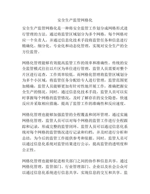 安全生产监管网格化