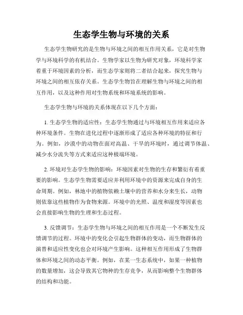 生态学生物与环境的关系