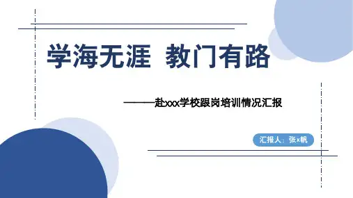 校长外出跟岗学习培训情况汇报PPT模板