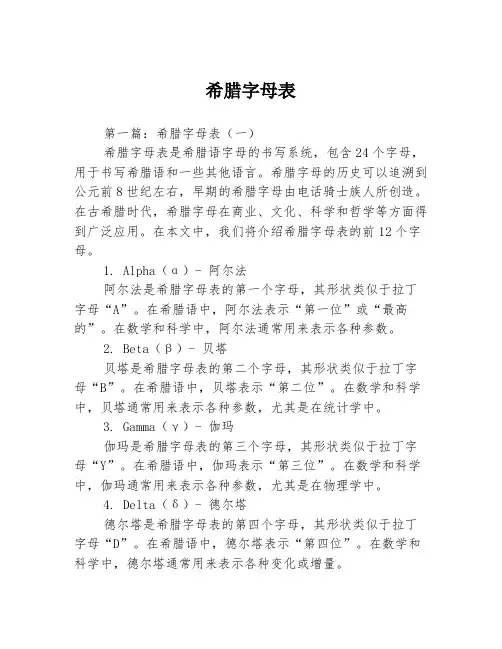 希腊字母表