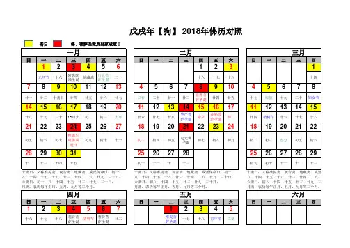 日历表含佛历农历修正版
