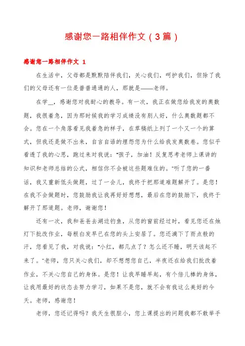 感谢您一路相伴作文(3篇)