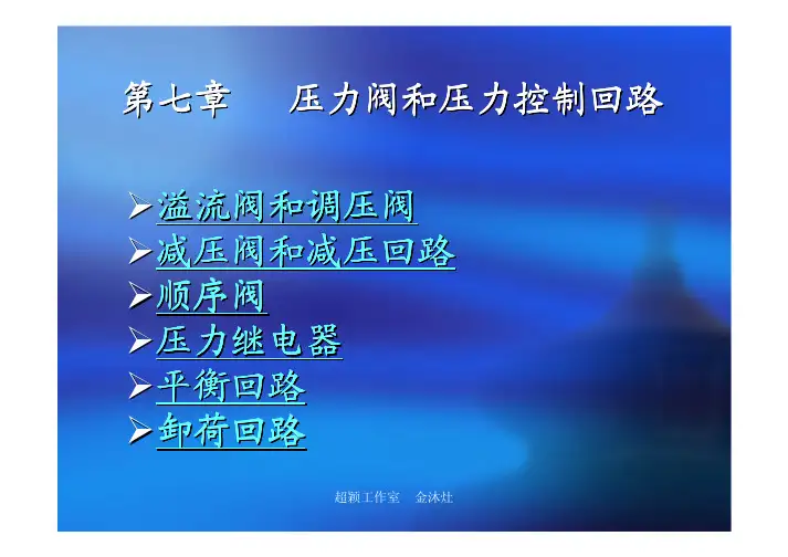 第七章压力阀和压力控制回路