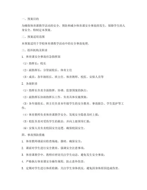 体育课安全事故处理预案