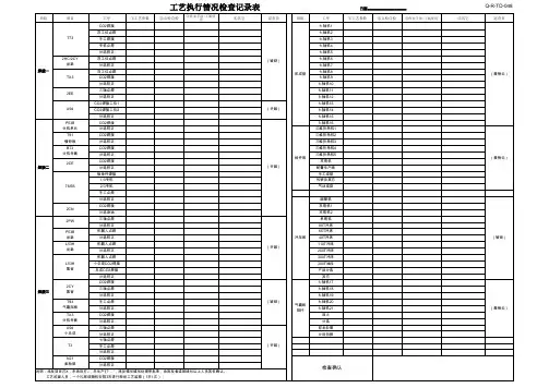 工艺执行情况检查记录表