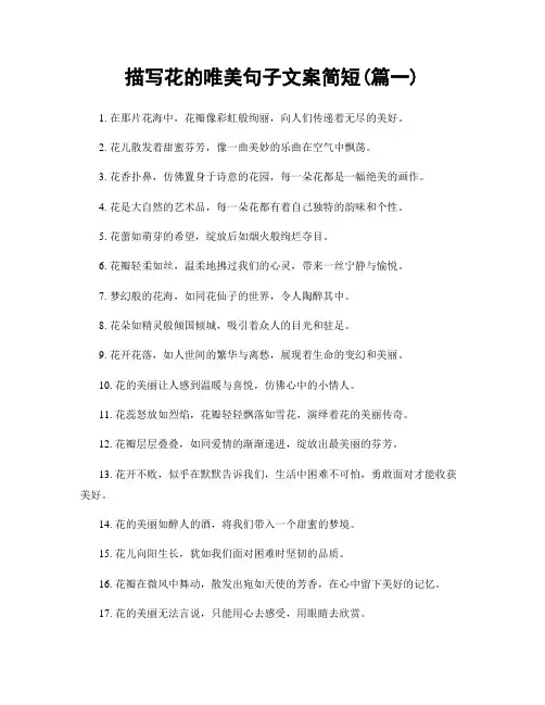 描写花的唯美句子文案简短(精选2篇)