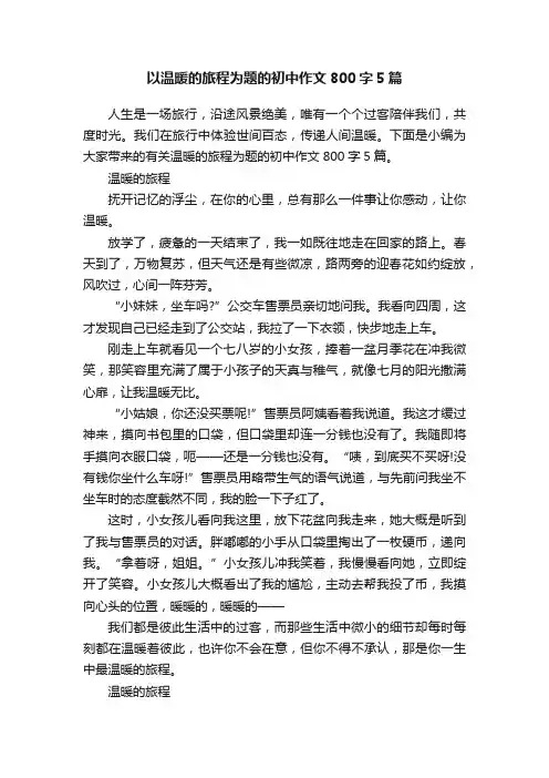以温暖的旅程为题的初中作文800字5篇