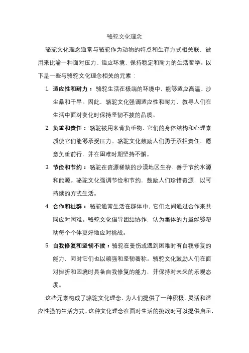骆驼文化理念