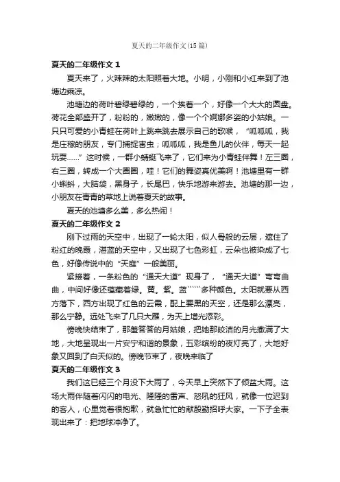 夏天的二年级作文（15篇）