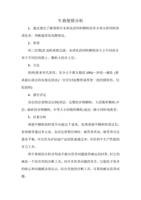 牛粪便筛分析