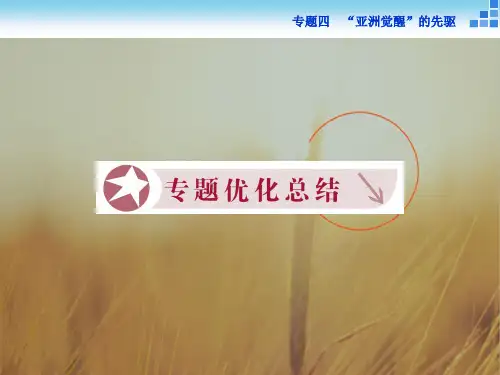 最新-2021历史人民版选修4 专题四亚洲觉醒的先驱 专题总结 课件 精品