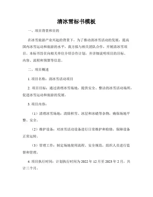 清冰雪标书模板