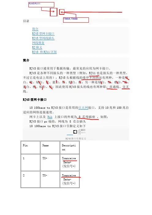 RJ45接口简介
