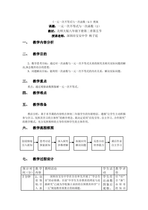 一次函数与一元一次方程的关系--教学设计(杨子延)