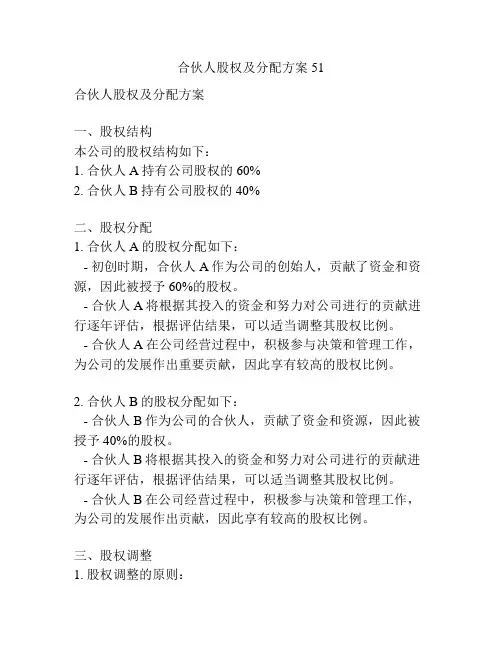 合伙人股权及分配方案51