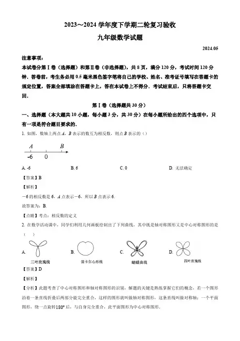 2024山东省临沂市临沭县中考二模数学试题(解析版)