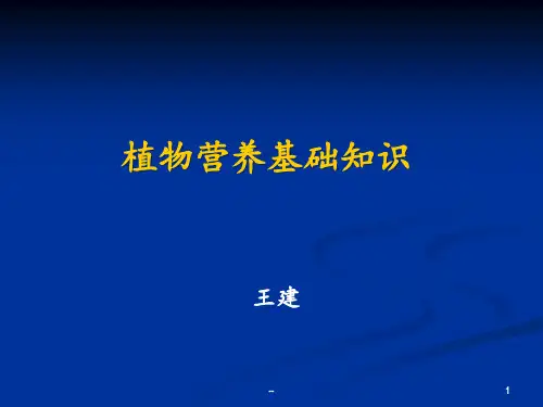植物营养基础知识PPT课件