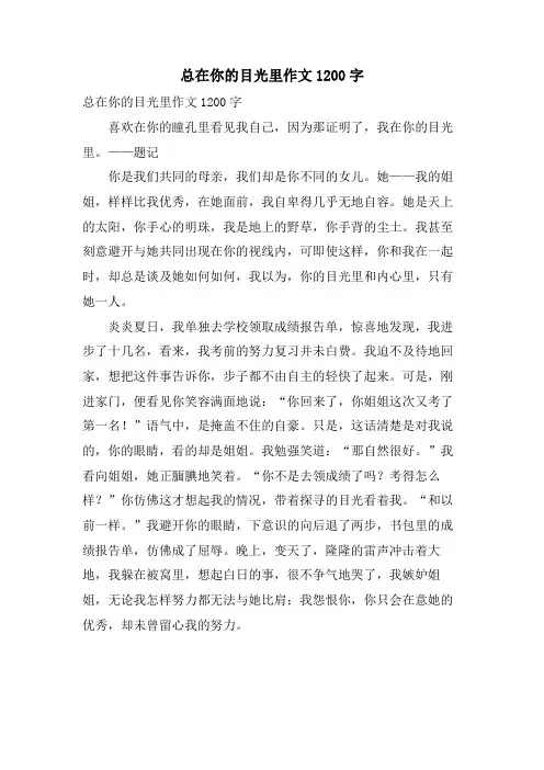 总在你的目光里作文1200字