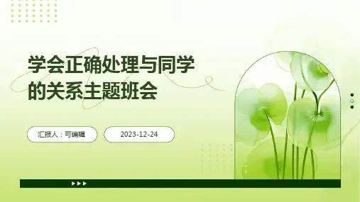 小学各年级, 学会正确处理与同学的关系,主题班会ppt
