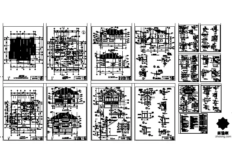 美式别墅建筑cad平面设计施工图
