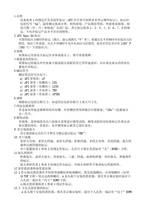 API6A标识规范(最新)